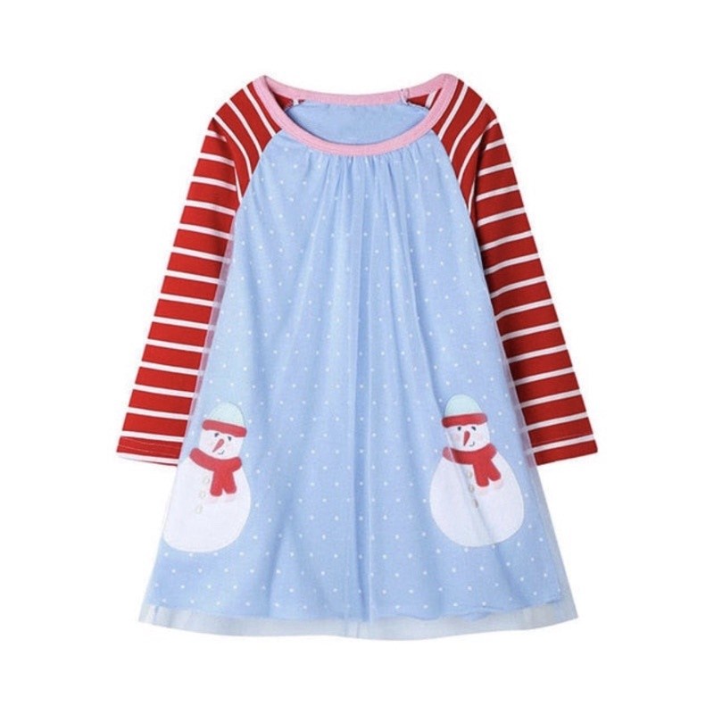 Dress anak import Gold Treasure frozen natal Christmas 2 T