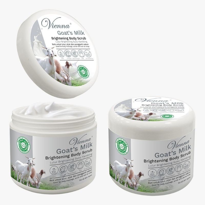 ♥️Afnansa♥️ VIENNA Scrub goatmilk ~ Lulur Goatmilk Vienna 250ml