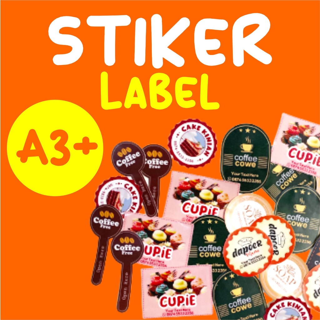 

CETAK STIKER A3+ / FILE WAJIB READY CETAK ! / STIKER KEMASAN MAKANAN USAHA / SUPER MURAH/