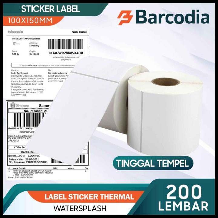 

Label Barcode Thermal 100 X 150 Mm - Kertas Sticker Label