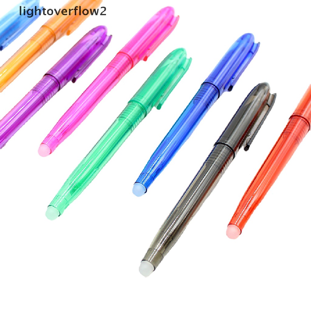 (lightoverflow2) 8 Warna / Refill Pulpen Gel 0.5mm Bisa Dihapus Untuk Sekolah