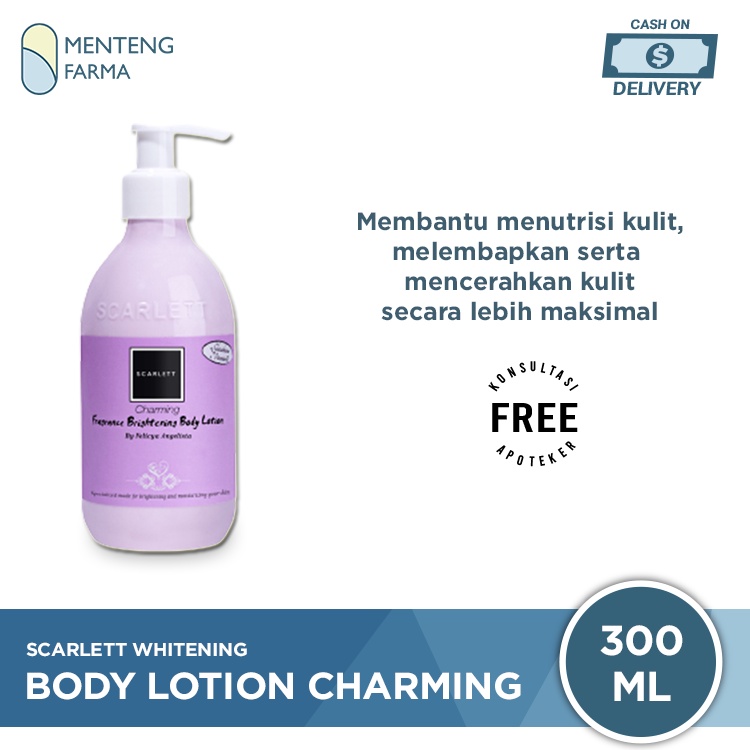 Scarlett Whitening Body Lotion Charming 300 ML - Mencerahkan dan Melembapkan Kulit