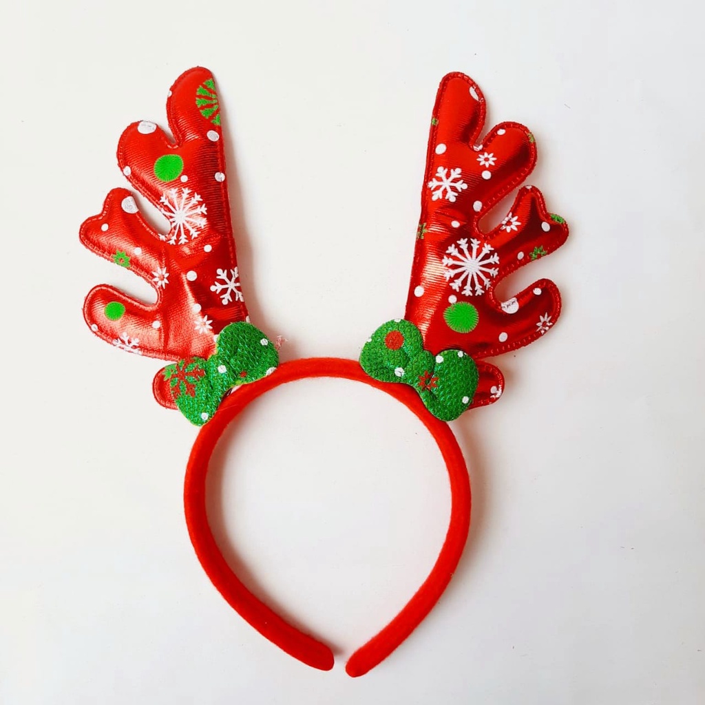 BANDO NATAL TANDUK RUSA KOSTUM SANTA COSPLAY SANTA MERAH TOPI NATAL MURAH GROSIR AKSESORIES NATAL