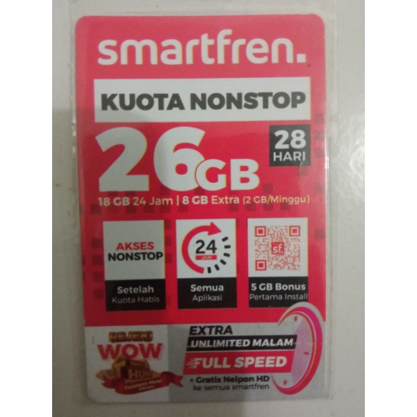 Voucher Smartfren NONSTOP 26GB NASIONAL