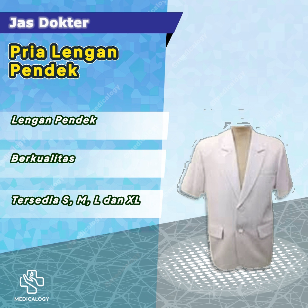 Jas Dokter Pria Lengan Pendek
