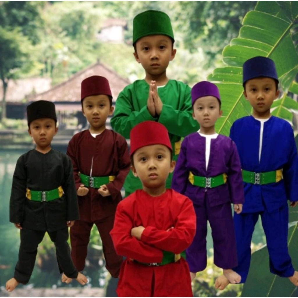 SETELAN BAJU PANGSI ANAK/BAJU CELANA baju betawi setelan betawi