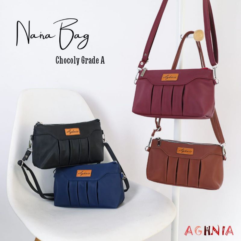 NAIRA BAG BY AGHNIA BAHAN CHOCOLY ANTI AIR WATERPROOF TALI PANJANG ORIGINAL