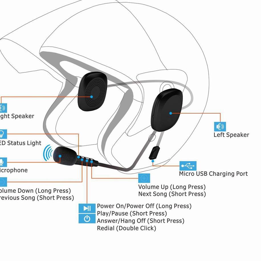 Banyak dicari--Headset Helm Bluetooth / HeadPhone Helm Bluetooth / Headset Helmet / Headset Bluetoot