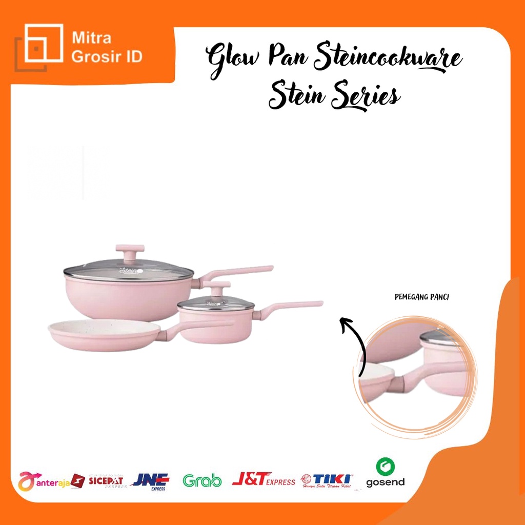 Glow Pan STEINCOOKWARE STEIN SERIES Wok Frypan Sauce Pan Panci Granite Set Isi 3