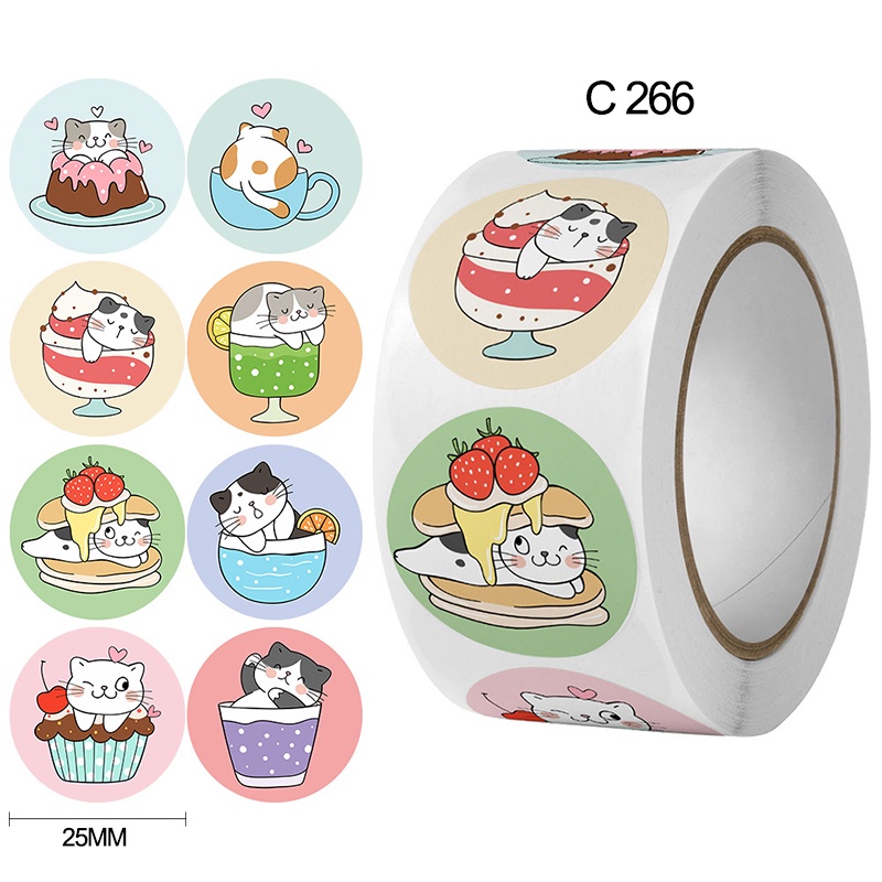 COD✨500 PCS / 1 ROLL STIKER TERIMA KASIH / STICKER THANK YOU Stiker Terima Kasih gs-12#🌟C266-2.5cm