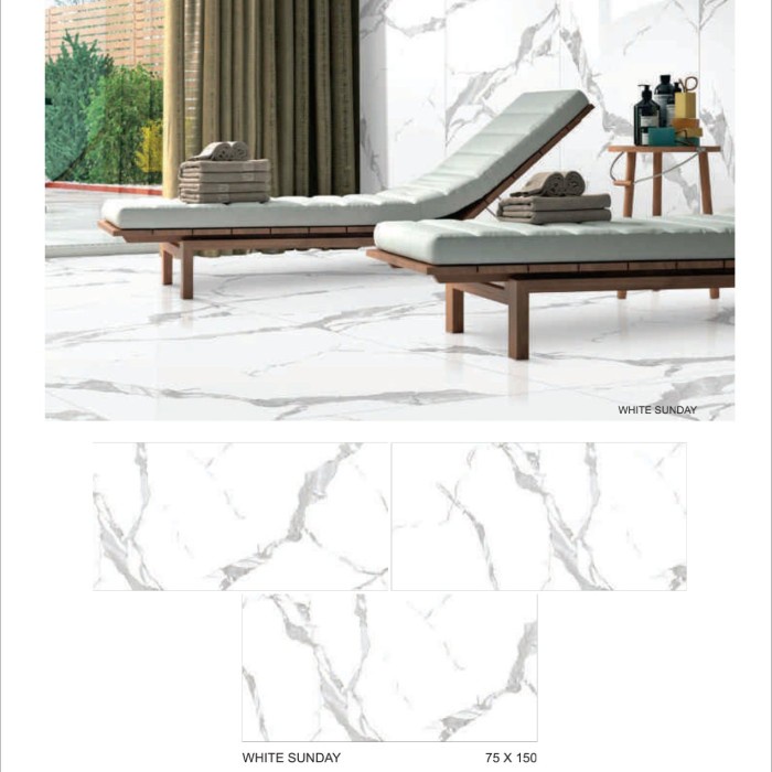 GRANIT BIG SLAB 75X150 WHITE SUNDAY GLAZED POLISH - VALENTINO GRESS
