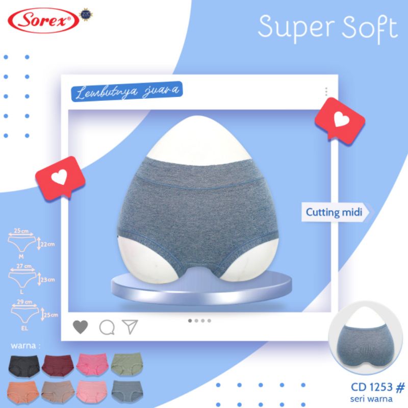 Sorex 1253  Basic Super SoftM,L,XL celana dalam wanita