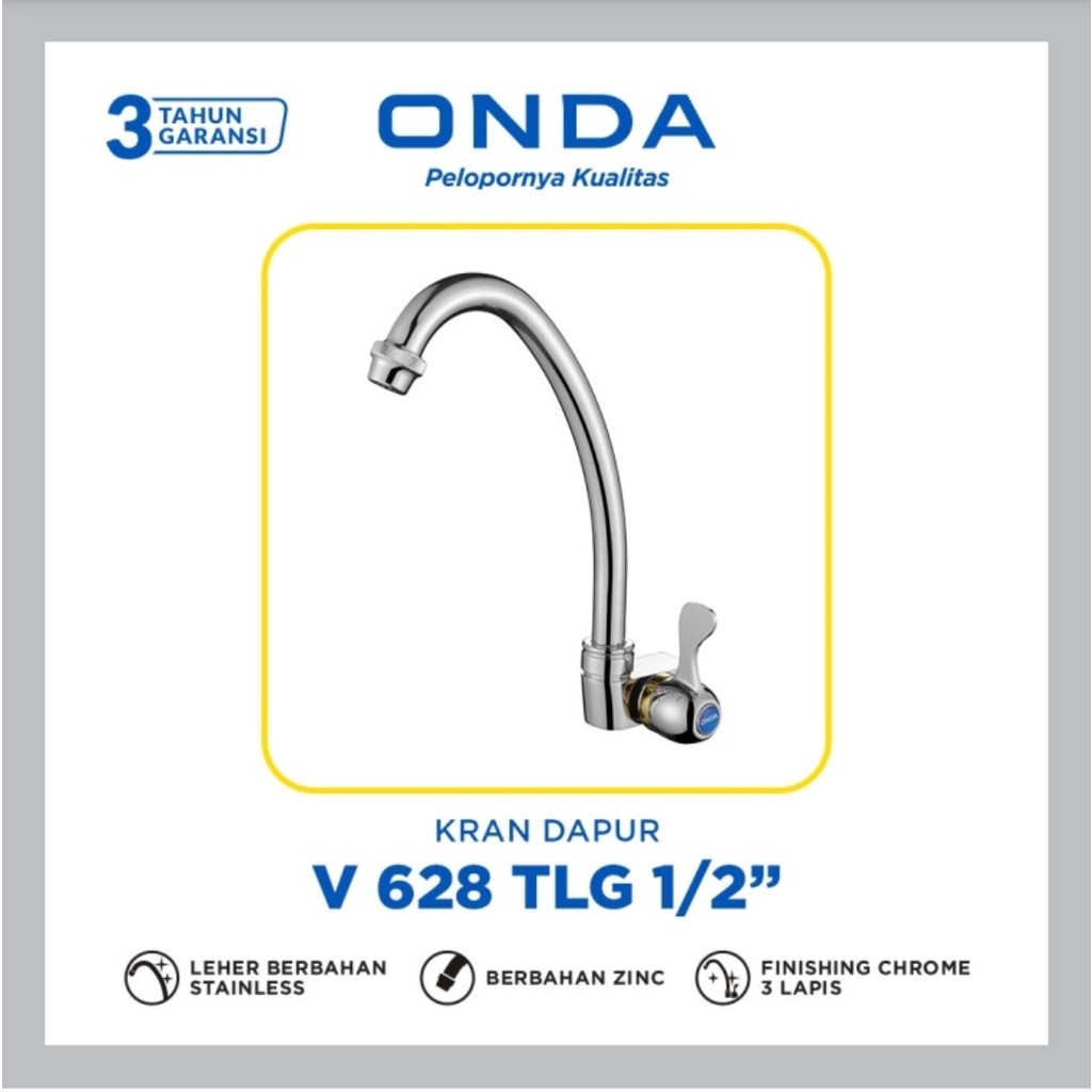 ONDA kran Westafel / Kran cuci piring / Kran Angsa Kaku 1/2" Inch