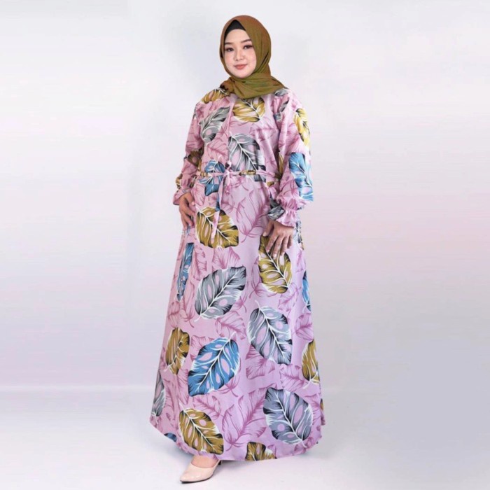 GAMIS GAMIS SYARI WANITA MOTIF JUMBO TERBARU BIGSIZE MURAH XXL LD 120 CM - JANBO WP PINK terbaru dew