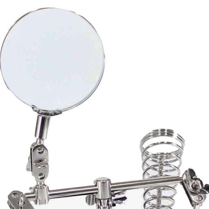 Braket Kaca Pembesar 3 In 1 Dengan Klip Penjepit Untuk Solder