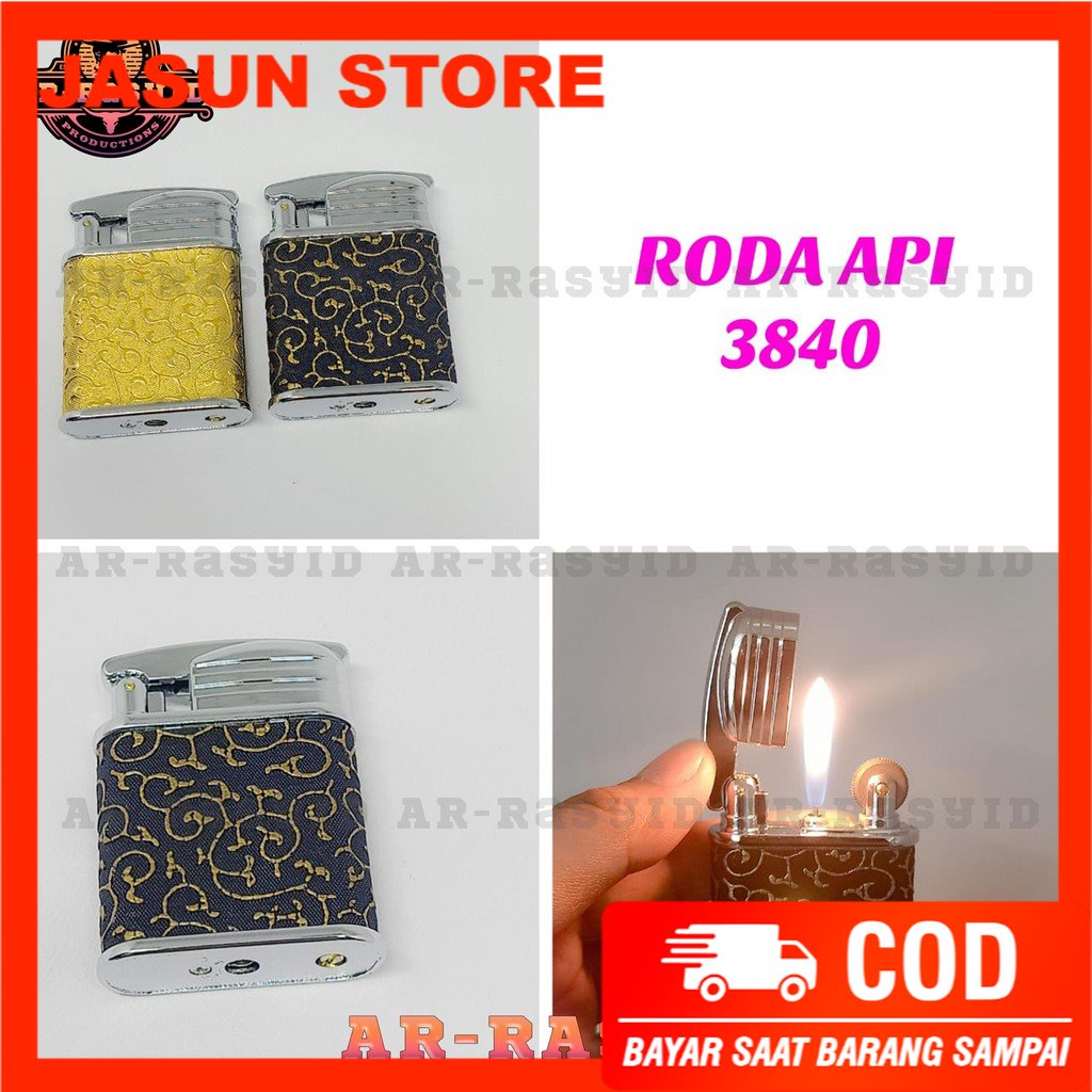 Bisa COD! Korek Api Roda Api Gas Kulit Motif Ornamen Batik 3840