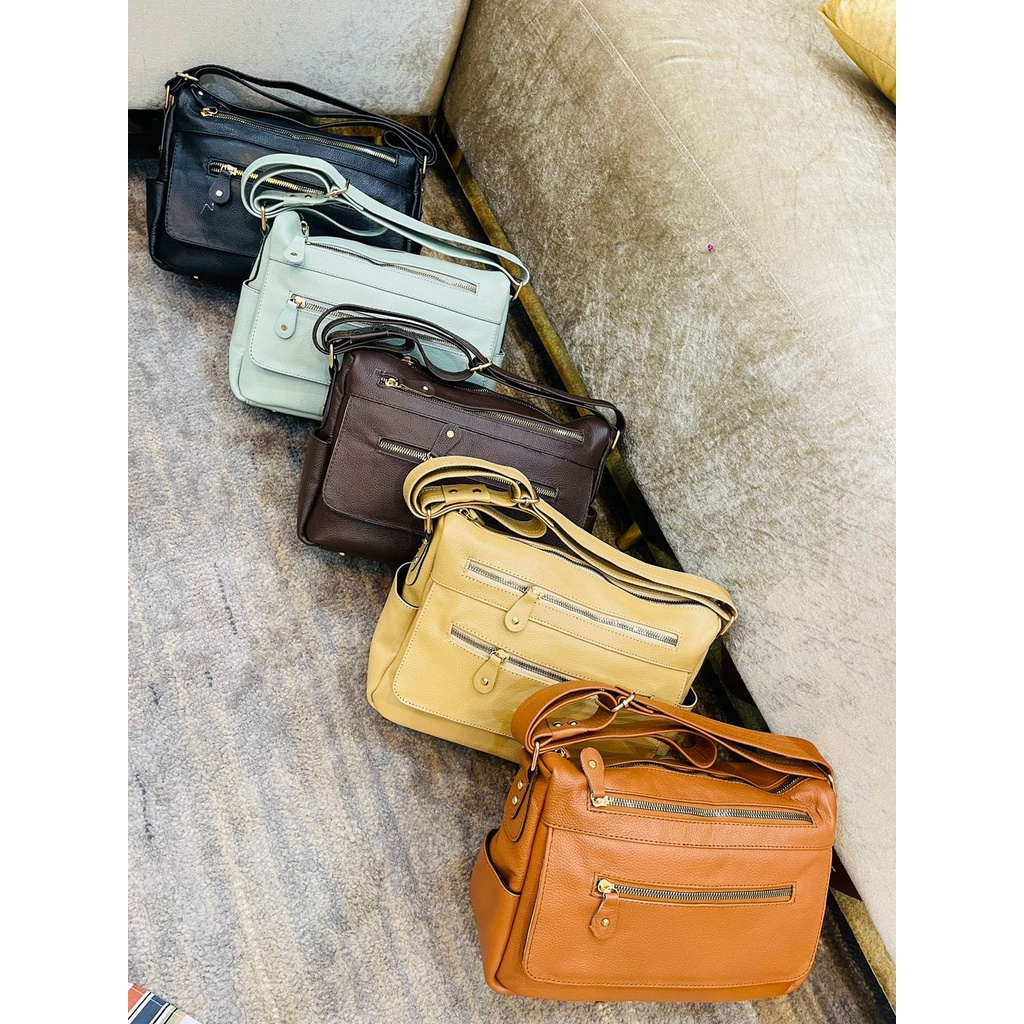 TAS KULIT WANITA SLEMPANG MODEL ARIL NEW - TOKO SYAGITA KULIT ASLI GARUT