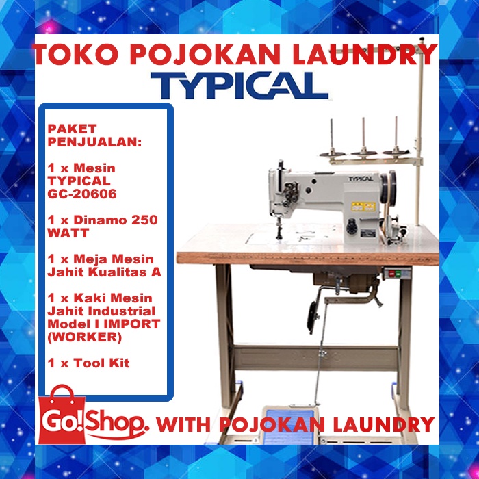 Mesin Jahit Kulit Walking Foot Jarum Dua Industrial TYPICAL GC 20606 / Mesin Jahit TYPICAL Walking F