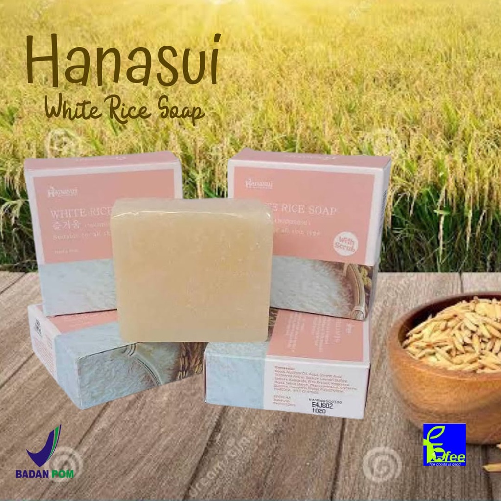 [COD] - HANASUI White Rice Soap With Scrub / Sabun Beras BPOM 60 Gr