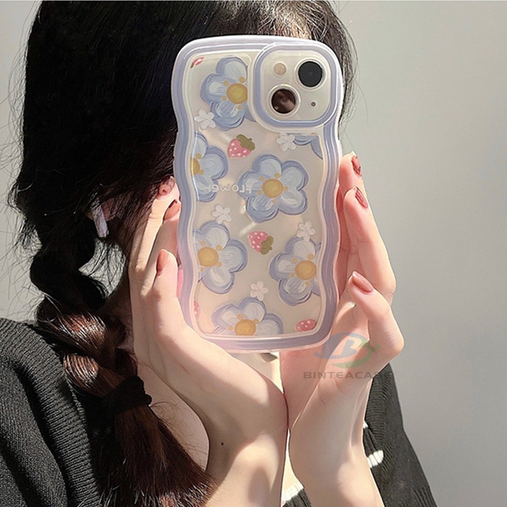 Case Motif Bunga Strawberry NFC Untuk Redmi Note 11S 11 Pro 10C 10A 9C 9T 9A Note 10 5G Note 10S Note 9 Note8 Poco M3 Pro X3 Pro