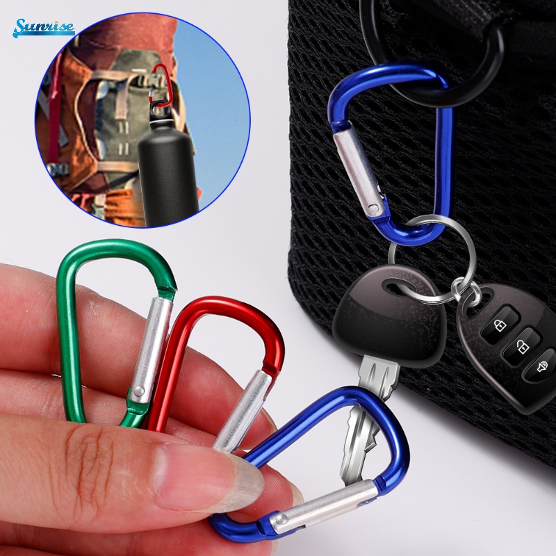 1pc Carabiner Bentuk D Bahan Aluminum Alloy Aneka Warna Untuk Outdoor / Climbing