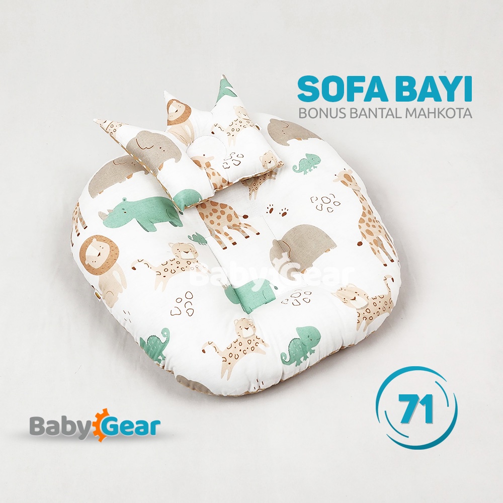 (PAKET HEMAT) SOFA BAYI + BANTAL MAHKOTA LUCU