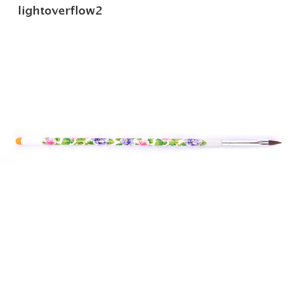 (lightoverflow2) 5pcs / Set Kuas Nail Art UV Gel Flat Builder