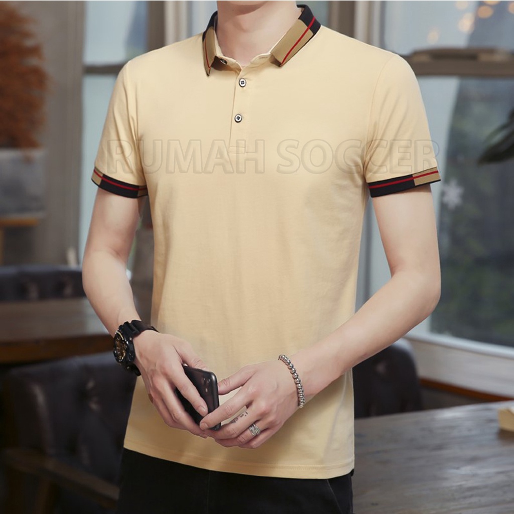 Kaos Pria Formal Lengan Pendek Polo Shirt ALTRON Bahan Katun Polos Kerah Keren