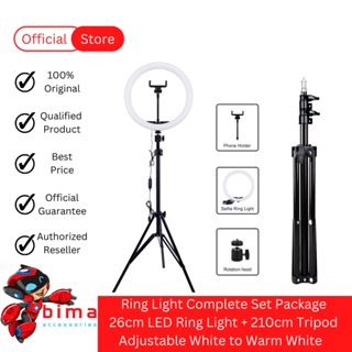 Lampu Ring Light Complete set Lampu LED + Tripod 210cm  + Phone Holder Complete Selfie Set Ringlight