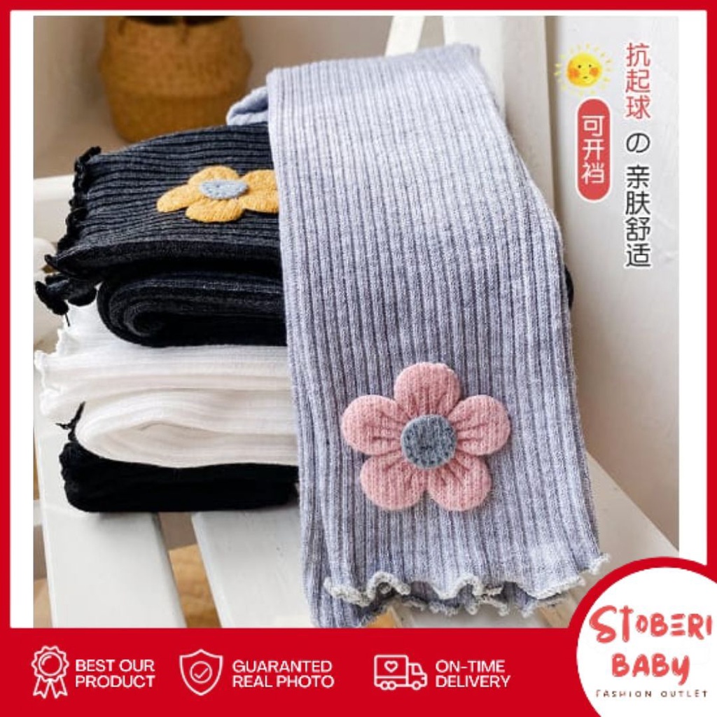 stoberi baby - LEGGING FLOWERY Legging buka kaki bayi / anak import motif warna polos