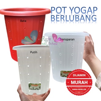 Pot Yogap 10 13 15 17 18 19 20 25 Putih Bening Transparan Merah Bata Merah Coklat Terracota Terracotta Berlubang POT BUNGA YOGAP YPT 15 BERLUBANG BENING / TRANSPARAN PUTIH &amp; MERAH BATA | POT TANAMAN HIAS