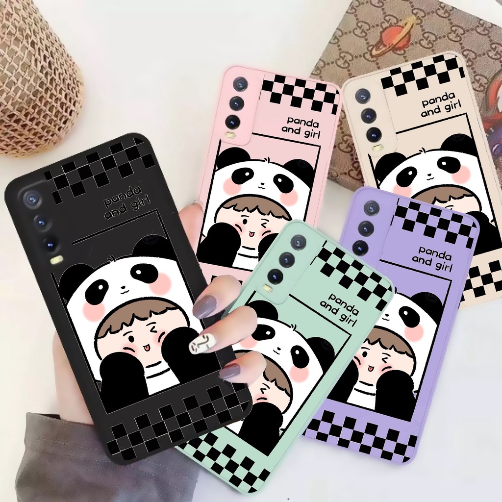 SOFTCASE MACARON PANDA GIRL CUTE VIVO Y01 / Y1S / Y91C / Y91 / Y93 / Y93 FINGER PRINT / Y95