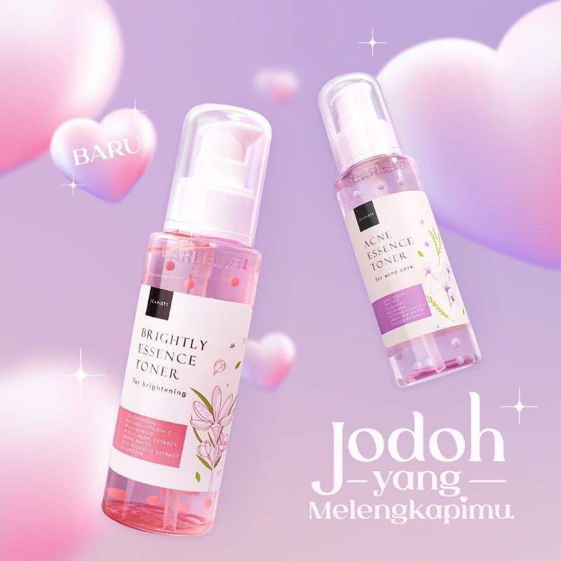 Scarlett Whitening Essence Toner Brightly & Scarlett Toner Acne