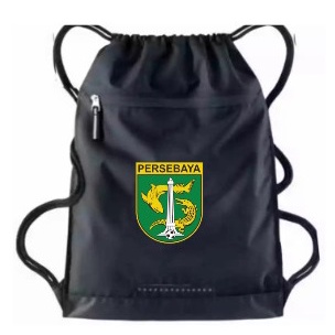 Tas Serut pria string bag polos selempang olahraga bahan Taslan waterproof | Tas Pria Ransel Serut Klub Bola Persebaya | Bonek