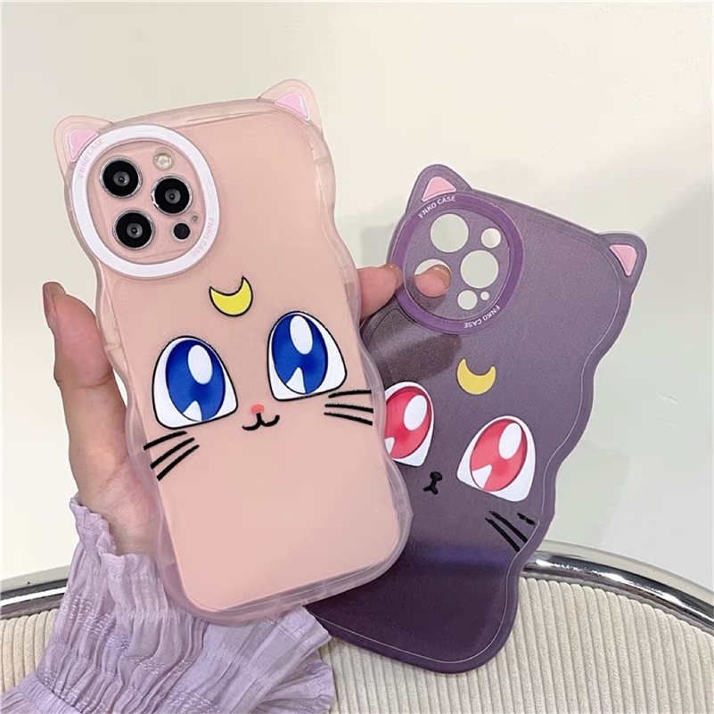 Soft Case Silikon Motif Kartun Telinga Kucing 3D Untuk iPhone 14 13 12 11 Pro Max X Xr Xs Max 8 7 6 6s Plus