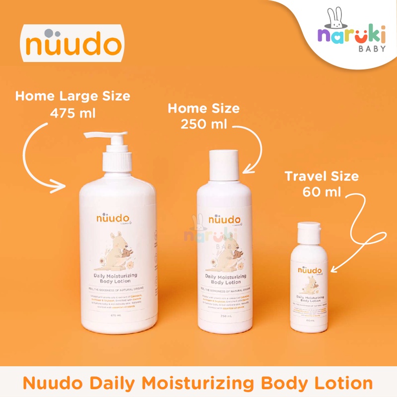 Nuudo Kids Daily Moisturizing Body Lotion 60ml / 250ml / 475ml by Pureco Pelembab Tubuh Bayi Anak