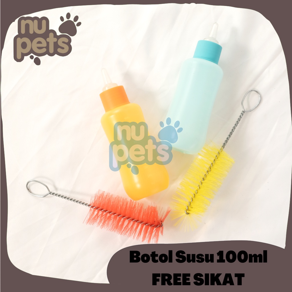 Botol Susu Kucing Anjing 100 ML - 1 Set Botol Dot Susu Sikat Kelinci Pet Milk Bottle 100ml