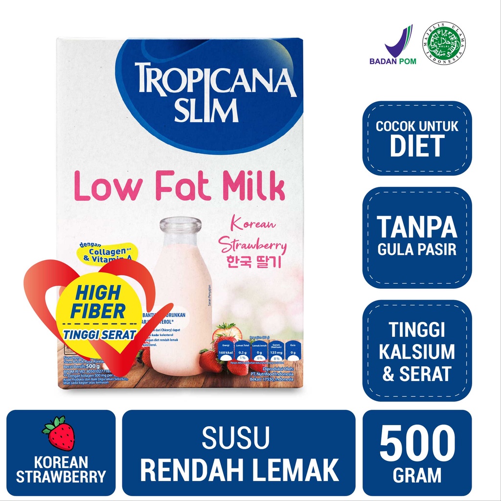 

Tropicana Slim Low Fat Milk Rasa Strawberry 500 - Tipe L