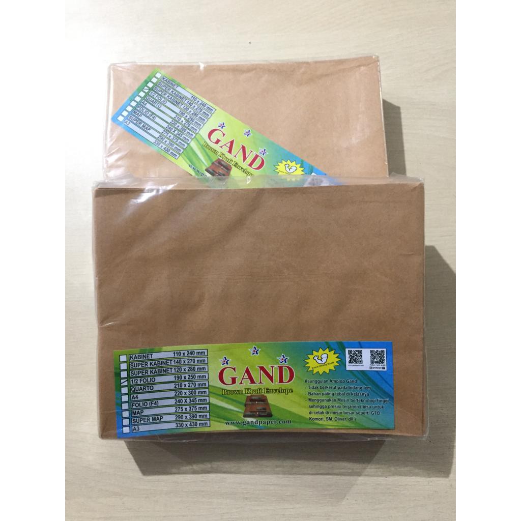 

Amplop Coklat GAND C. 1/2 Folio ( 190 x 250 mm ) isi 100