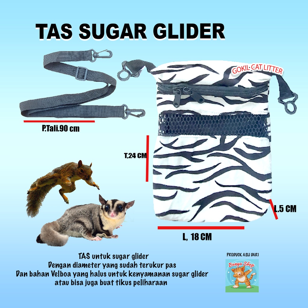 TAS SUGAR GLIDER BONDING POUCH SUGAR GLIDER BED-TEMPAT TIDUR,TAS,TRAVELING,AKSESORIS