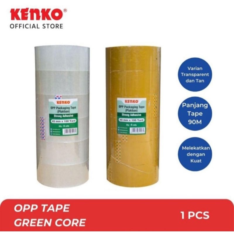 

Kenko Lakban Selotip Green Core 100Yard 45mm Coklat Bening