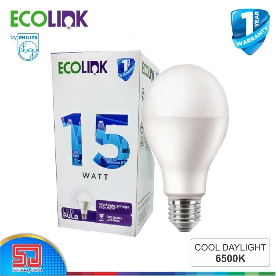 ECOLINK Lampu 15W LED 15Watt Bulb Bohlam 15 Watt - 6500K Cooldaylight White Putih