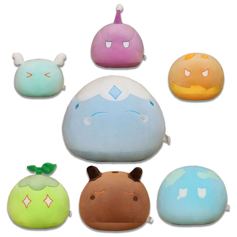 Impact Slimes Genshin Plush Toy Boneka Bantal Cushion Anemo Geo Pyro Cryo