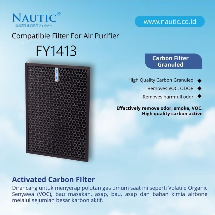 PHILIPS Nano Protect Replacement Filter HEPA FY1410 / PHILIPS FY1413 HEPA Filter Karbon replacement FY1413 untuk Air Purifier AC1215