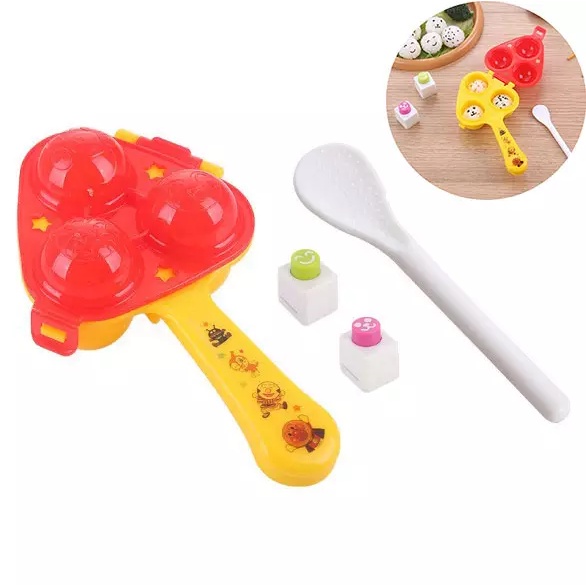 Cetakan Pembuat Bola Nasi Bento Anak/High quality Anpanman Three kid Rice Ball Mold creative childre