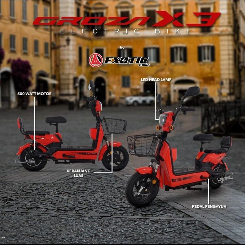 SEPEDA LISTRIK EXOTIC CROZN X3 AKI 48 VOLT - ELECTRIK BIKE