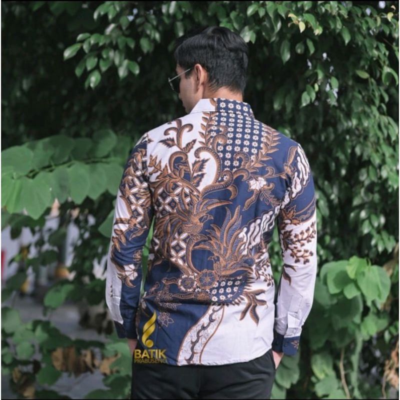 BATIK BOLO DEWO Motif Sultan Andara Hem Atasan Kemeja Baju Batik Pria Lengan Panjang