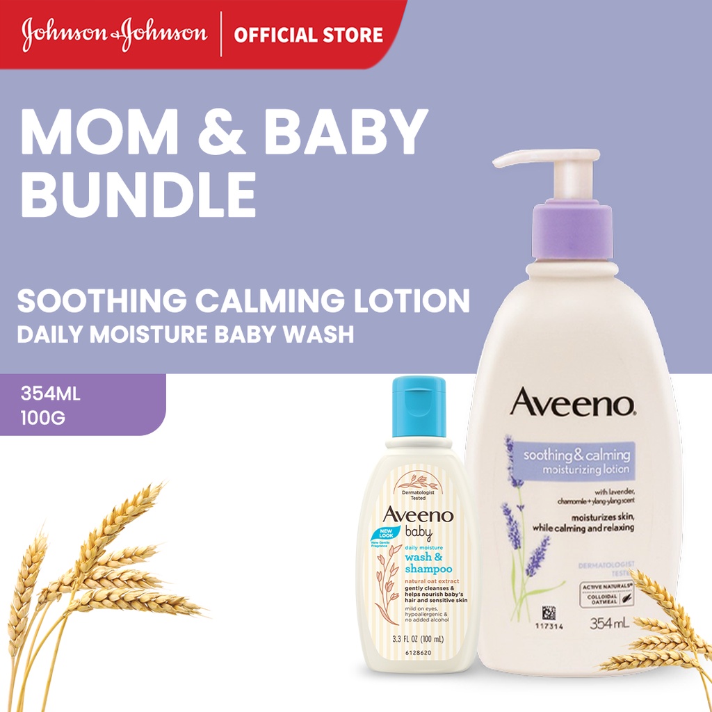 AVEENO Soothing Calming Lotion + Daily Moisture Baby Wash Shampoo - Mom &amp; Baby Bundles