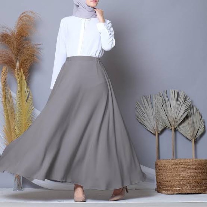 Rok bawahan wanita casual rok skrit