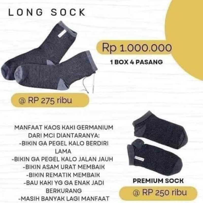 Kaos kaki kesehatan dengan Germanium Bio Recovery Sock ORIGINAL MCI
